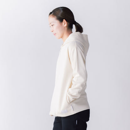 【イフミック加工】スウェットジップパーカー(オフホワイト)
