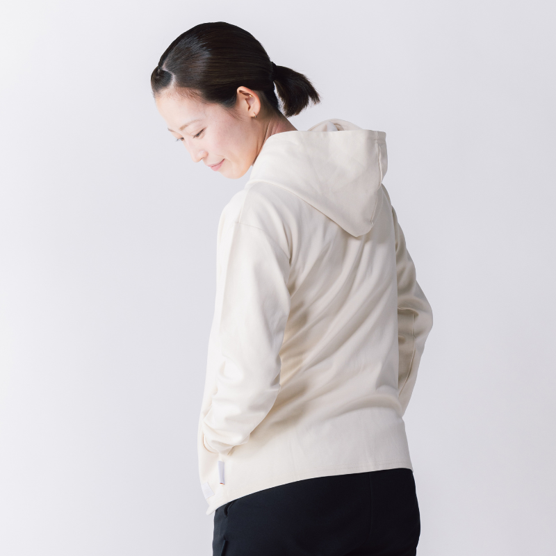 【イフミック加工】スウェットジップパーカー(オフホワイト)