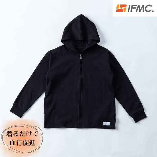 【イフミック加工】スウェットジップパーカー(ブラック)