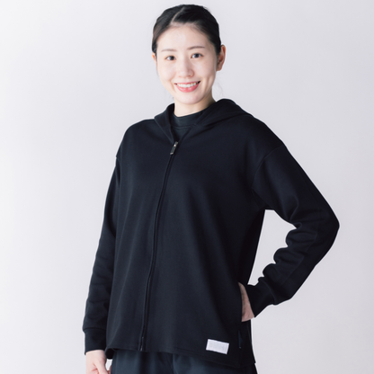 【イフミック加工】スウェットジップパーカー(ブラック)