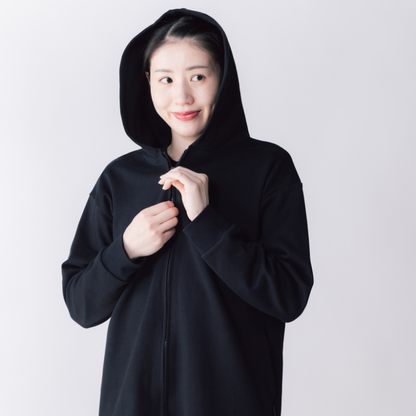 【イフミック加工】スウェットジップパーカー(ブラック)