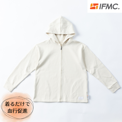 【イフミック加工】スウェットジップパーカー(オフホワイト)