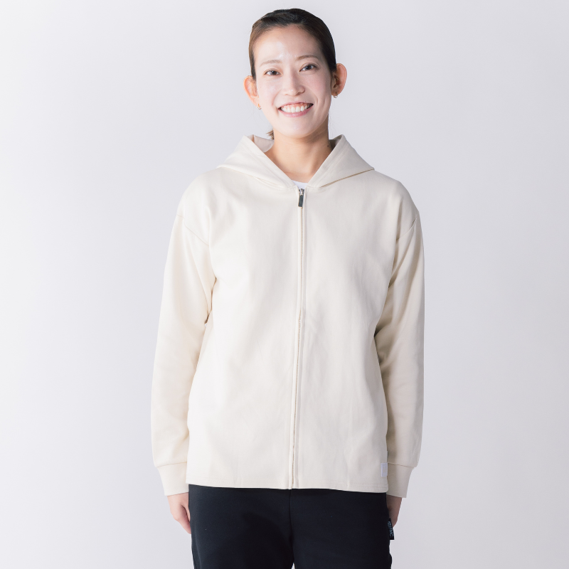 【イフミック加工】スウェットジップパーカー(オフホワイト)