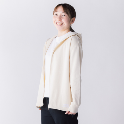 【イフミック加工】スウェットジップパーカー(オフホワイト)