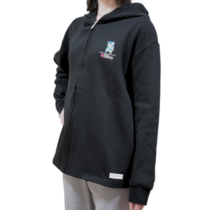 【REGAINER】イフミック加工パフォーマンスウェア　スウェットジップパーカー(ブラック)くまモンver.