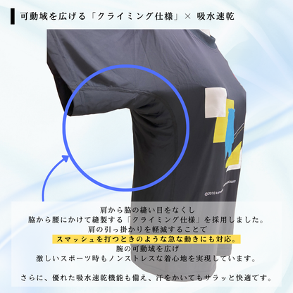 [予約商品]【ZEROLAG】イフミック加工パフォーマンスウェア　接触冷感グラフィックTシャツ くまモンver.（ブラック）