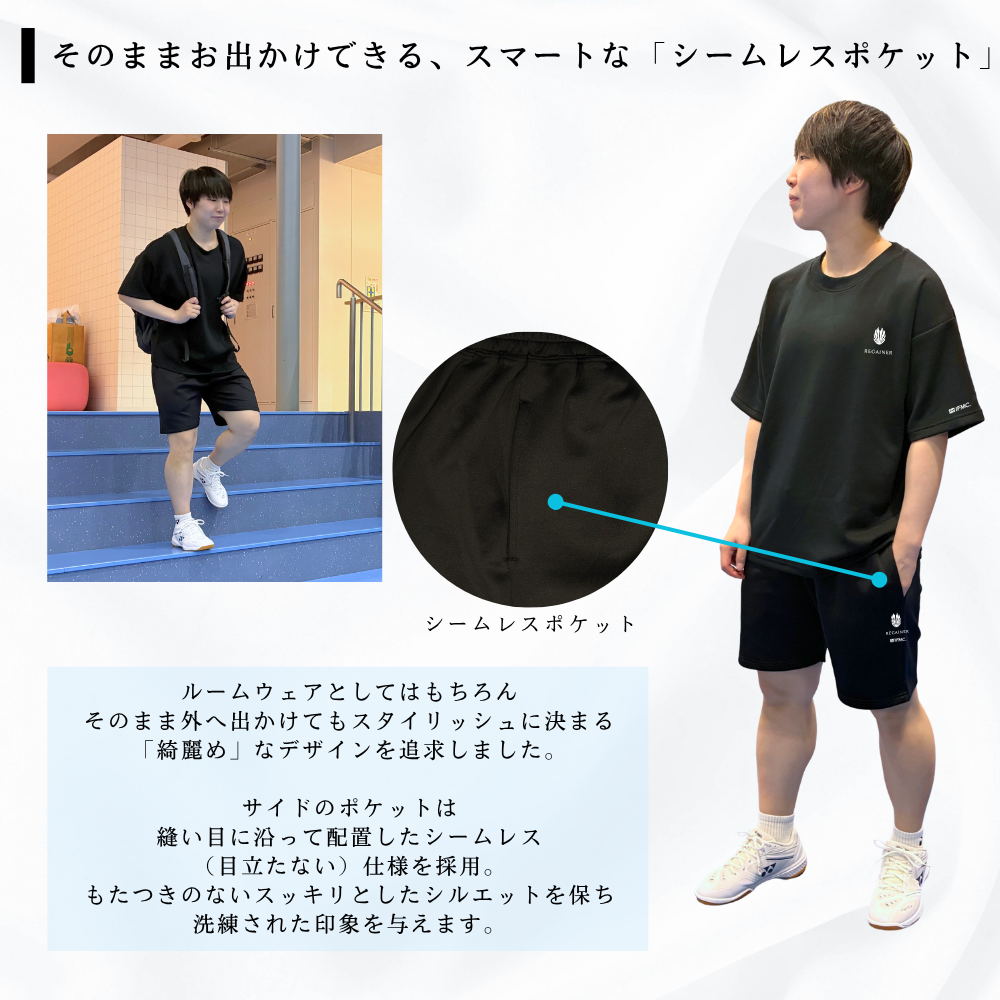[REGAINER] Ifmic Processed Performance Wear Pajama Sweat Half Pants